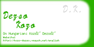 dezso kozo business card
